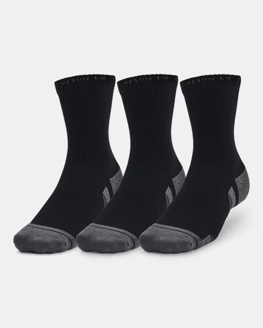 Under Armour (UA) Performance Cotton 3-Pack Mid-Crew Socks(3 pairs of Socks)