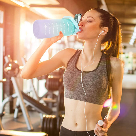 3 Pack Water Bottles Set with 2L Large Bottle 900ML Portable Bottle and 500ML Mini Bottle