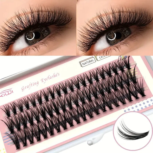 60 Cluster Lashes, 30D C Curl Mix 12/14/16mm Individual Lashes Extensions  At Home